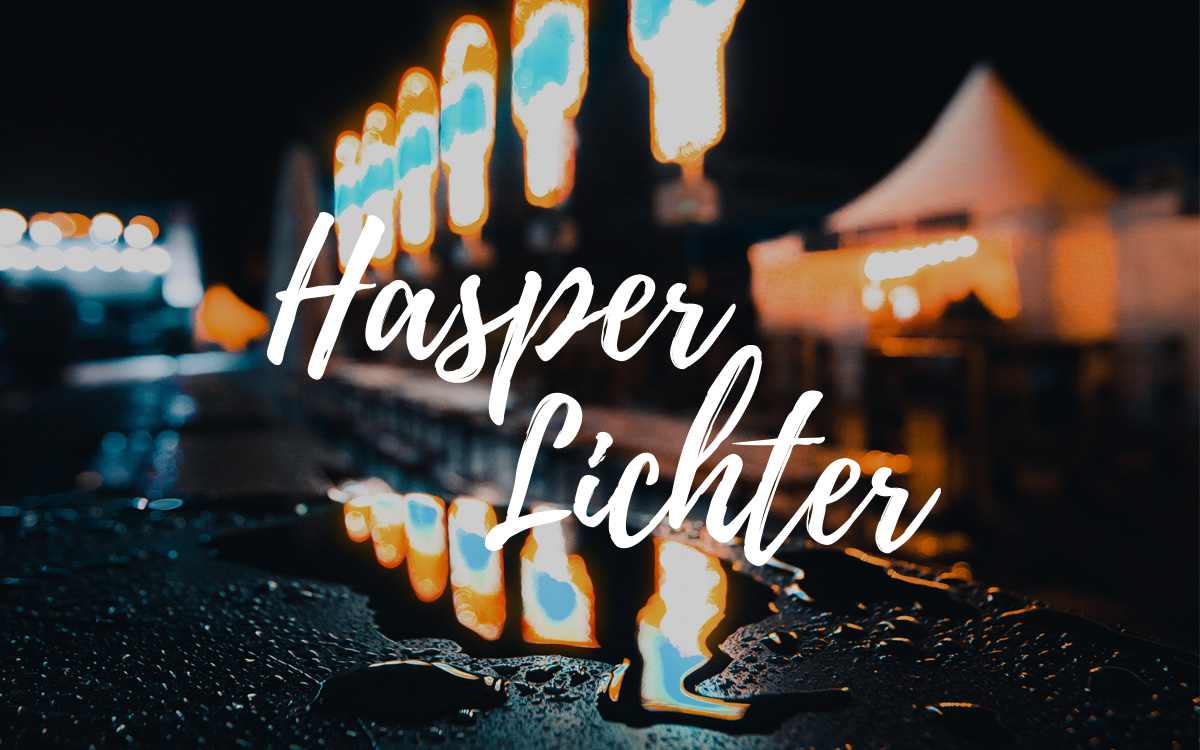 Logo Hasper Lichter auf Lichter-Hintergrund