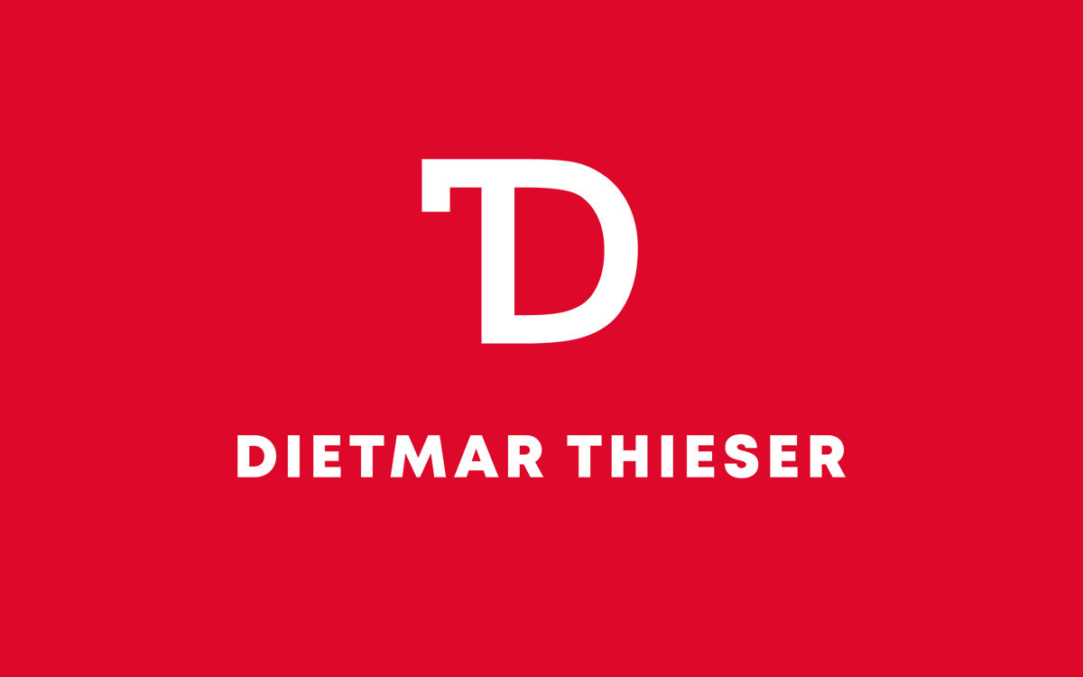 Logo Dietmar Thieser roter Hintergrund