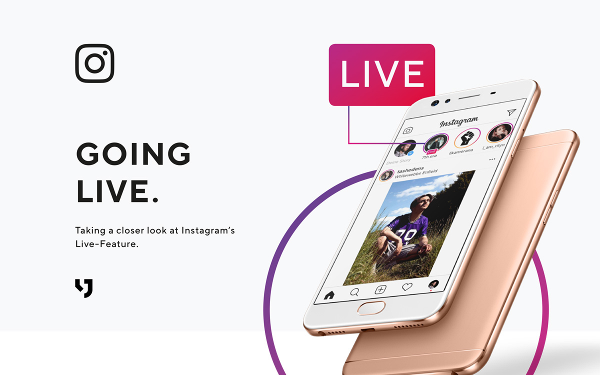 Instagram Going Live Funktion mit Handy